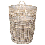 vidaXL Plantmand met opslag 2 pcs Grijs Lacak Riet