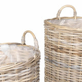 vidaXL Plantmand met opslag 2 pcs Grijs Lacak Riet
