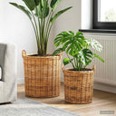 vidaXL Plantmand met opslag 2 pcs Grijs Lacak Riet
