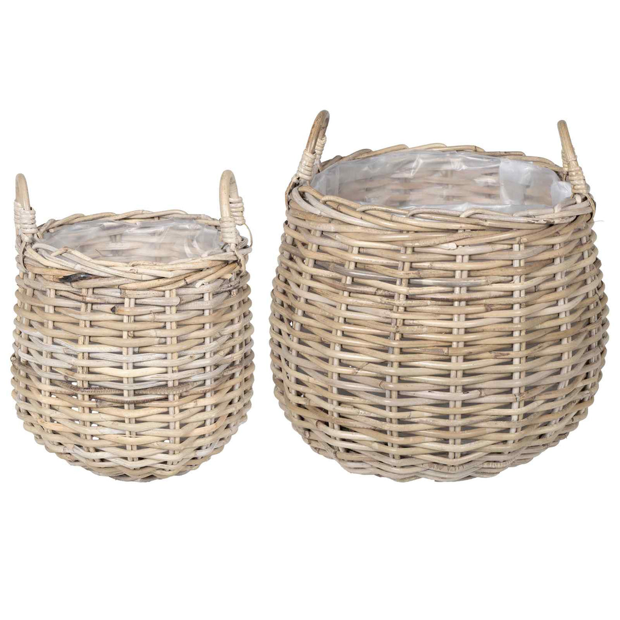 vidaXL Plantmand met opslag 2 pcs Grijs Lacak Riet