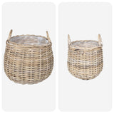 vidaXL Plantmand met opslag 2 pcs Grijs Lacak Riet