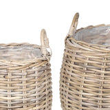 vidaXL Plantmand met opslag 2 pcs Grijs Lacak Riet