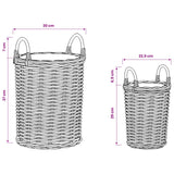 vidaXL Planter Mand met opslag 2 pcs Grijs Kubu Rattan