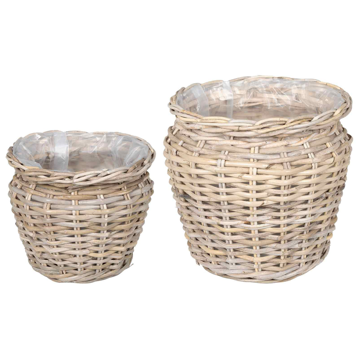 vidaXL Plantermand met opslag 2 pcs Grijs Lacak riet