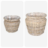 vidaXL Plantermand met opslag 2 pcs Grijs Lacak riet