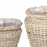 vidaXL Plantermand met opslag 2 pcs Grijs Lacak riet