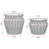 vidaXL Plantermand met opslag 2 pcs Grijs Lacak riet