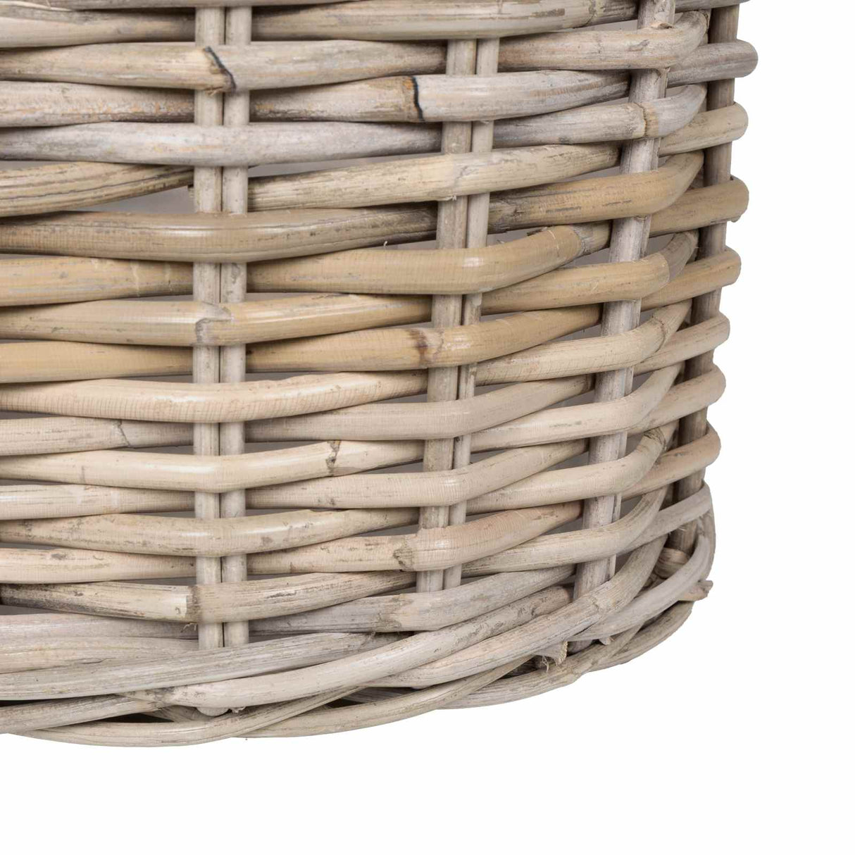vidaXL Plant Basket with Storage 2 pcs Grey Kubu Rattan