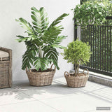 vidaXL Planter Basket with Storage 2 pcs Grey Lacak Reed