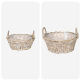 vidaXL Planter Basket with Storage 2 pcs Grey Lacak Reed