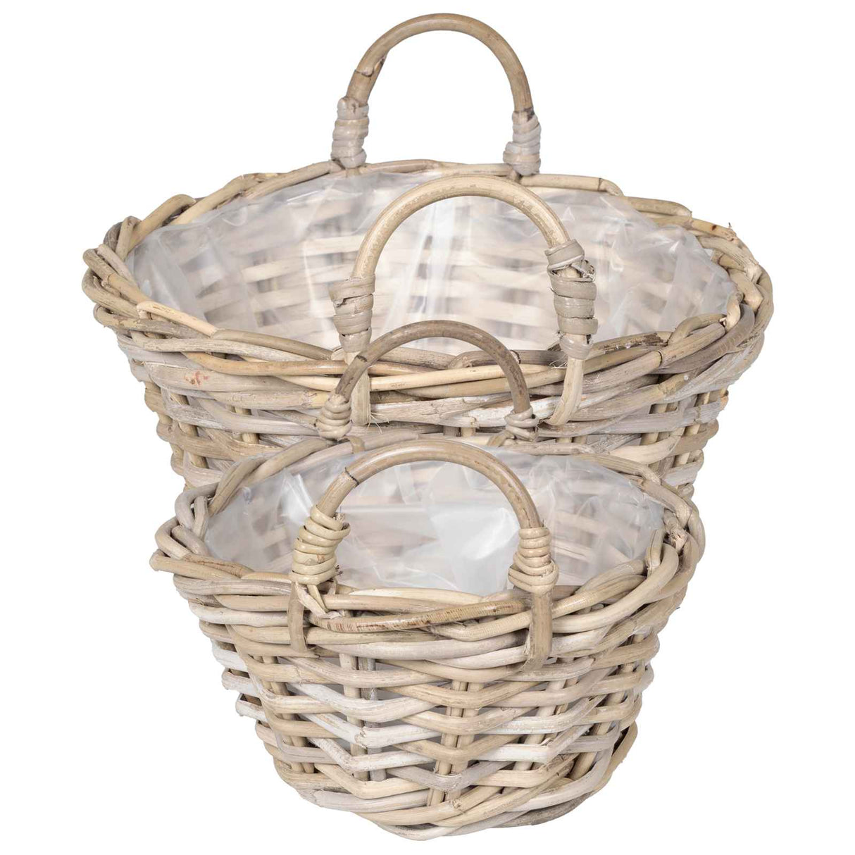 vidaXL Planter Basket with Storage 2 pcs Grey Lacak Reed