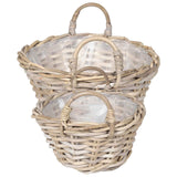 vidaXL Planter Basket with Storage 2 pcs Grey Lacak Reed
