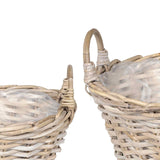 vidaXL Planter Basket with Storage 2 pcs Grey Lacak Reed
