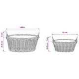 vidaXL Planter Basket with Storage 2 pcs Grey Lacak Reed