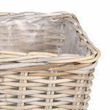 vidaXL Plantenemmertje met opslag 3 pcs Grijs Kubu Rattan