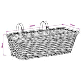 vidaXL Hangende Plantenmand 2 pcs Grijs 48 x 22 x 15 cm Lacak Riet