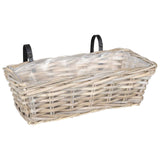 vidaXL Hangende Plantenmand 2 pcs Grijs 48 x 22 x 15 cm Lacak Riet