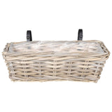 vidaXL Hangende Plantenmand 2 pcs Grijs 48 x 22 x 15 cm Lacak Riet