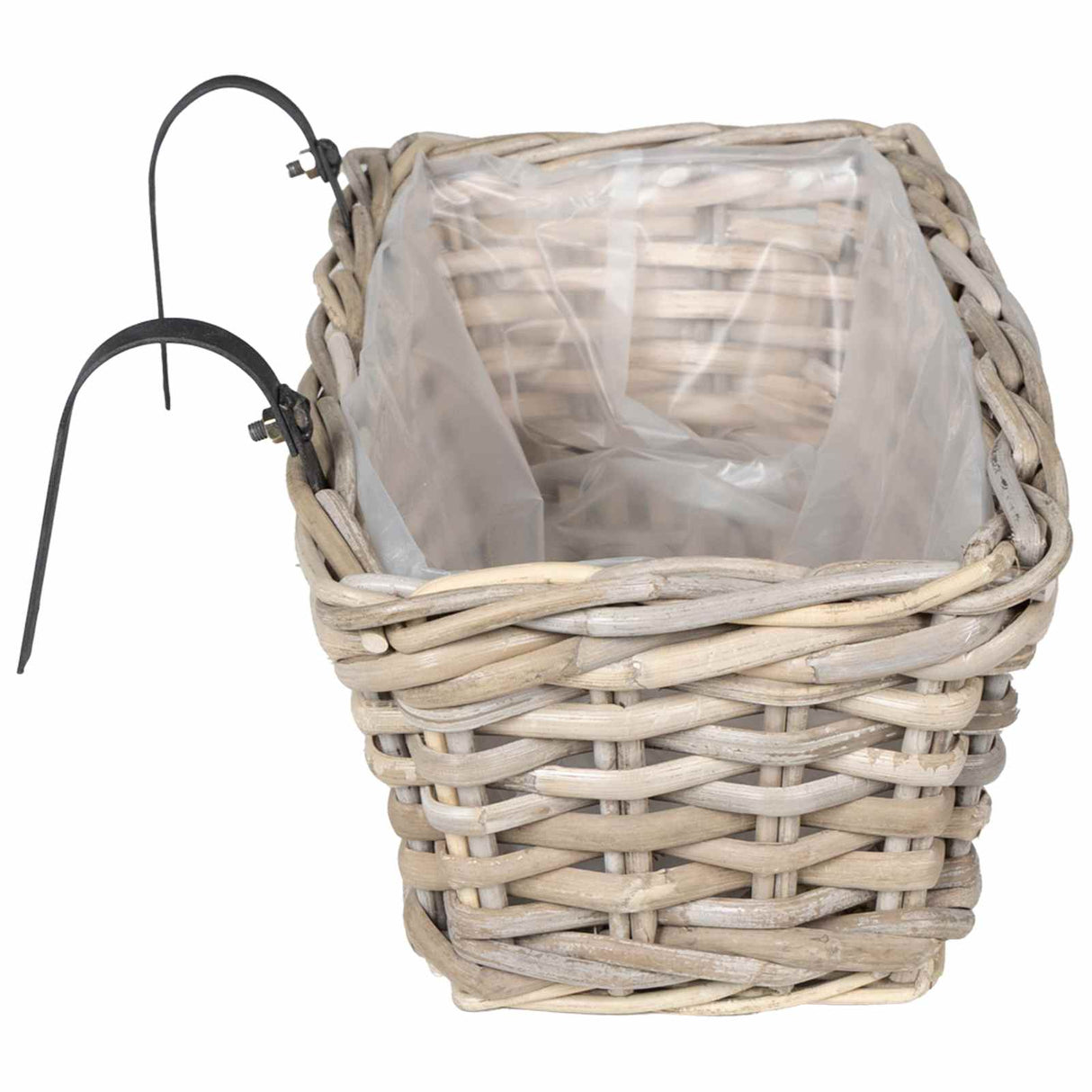 vidaXL Hangende Plantenmand 2 pcs Grijs 48 x 22 x 15 cm Lacak Riet