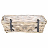 vidaXL Hangende Plantenmand 2 pcs Grijs 48 x 22 x 15 cm Lacak Riet