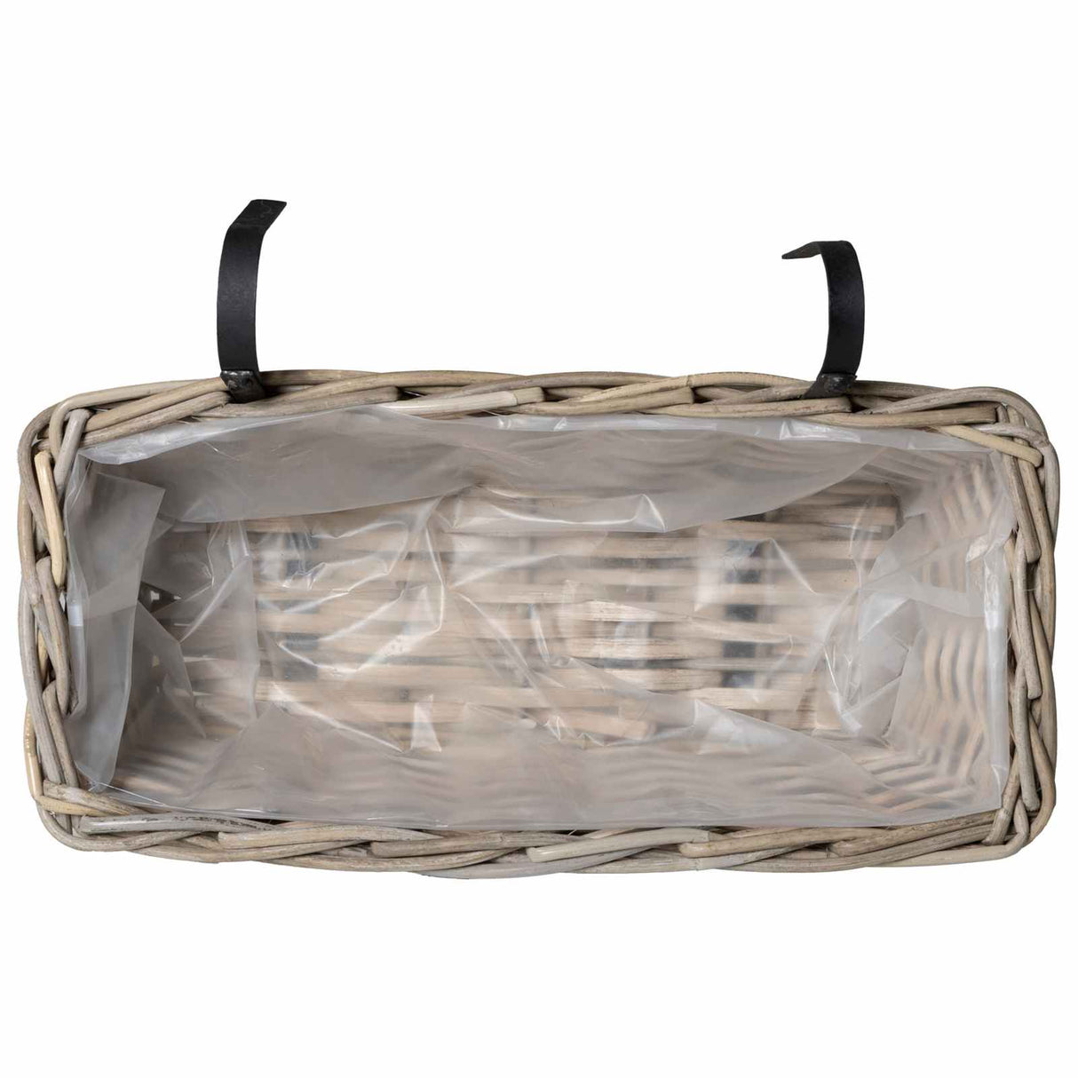 vidaXL Hangende Plantenmand 2 pcs Grijs 48 x 22 x 15 cm Lacak Riet