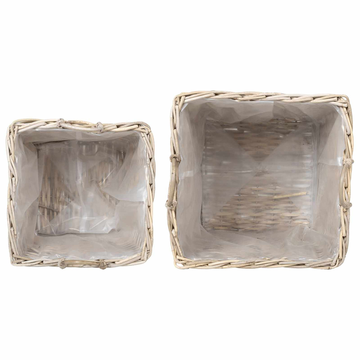 vidaXL Planter with Storage 2 pcs Grey Lacak Rattan