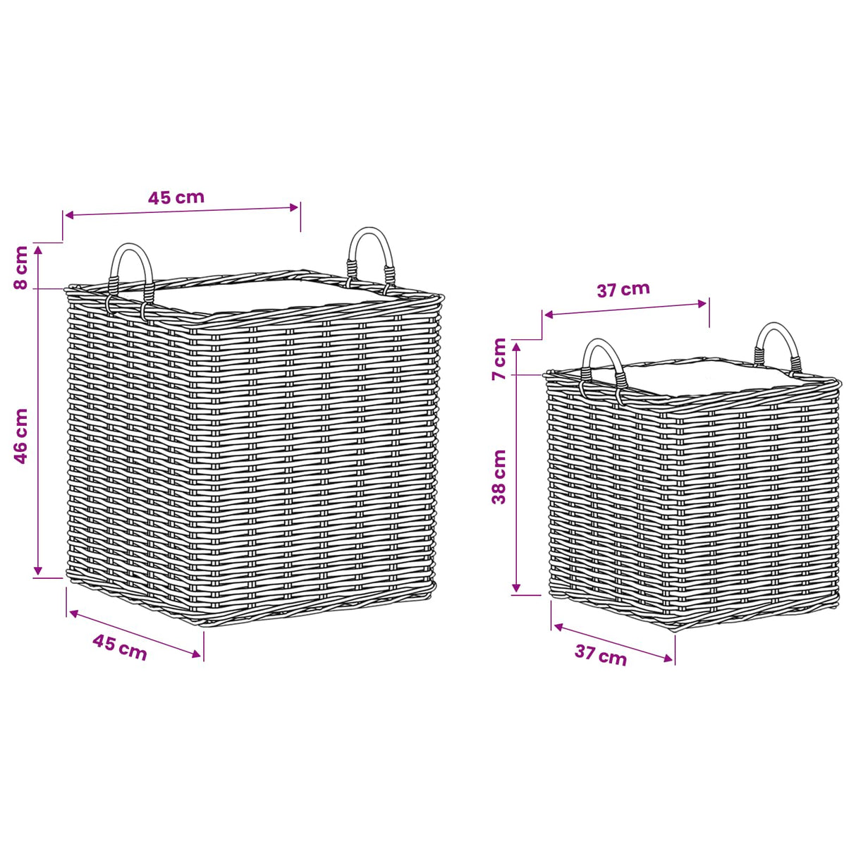 vidaXL Planter with Storage 2 pcs Grey Lacak Rattan