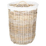 vidaXL Laundry Basket with Lid 2 pcs Kubu Grey Kubu Rattan