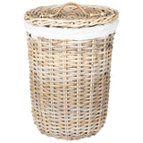 vidaXL Laundry Basket with Lid 2 pcs Kubu Grey Kubu Rattan