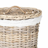 vidaXL Laundry Basket with Lid 2 pcs Kubu Grey Kubu Rattan