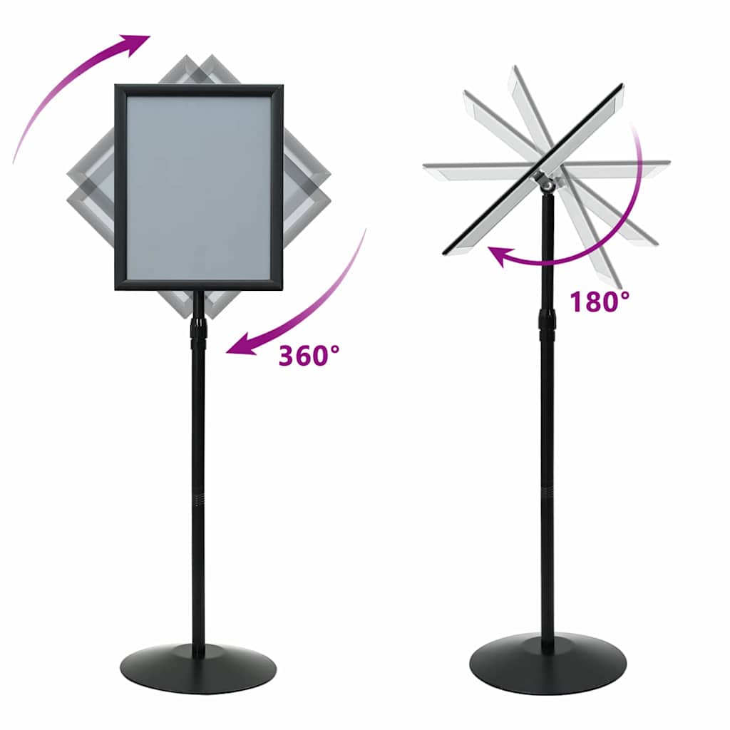 vidaXL Pedestal Poster Stand Silver A3 PVC and Steel