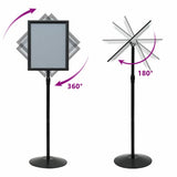 vidaXL Pedestal Poster Stand Silver A3 PVC and Steel