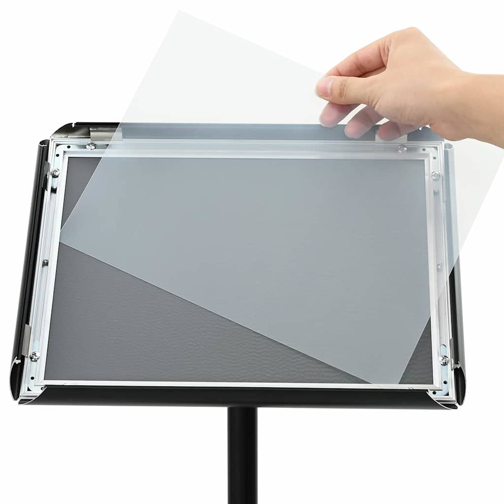 vidaXL Pedestal Poster Stand Silver A3 PVC and Steel