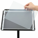 vidaXL Pedestal Poster Stand Silver A3 PVC and Steel
