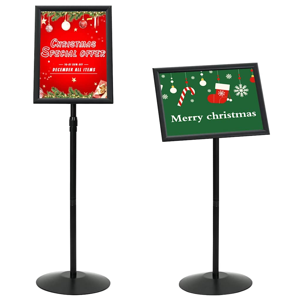 vidaXL Pedestal Poster Stand Silver A3 PVC and Steel