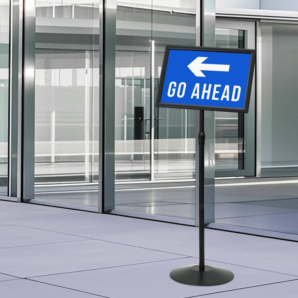 vidaXL Pedestal Poster Stand Silver A3 PVC and Steel