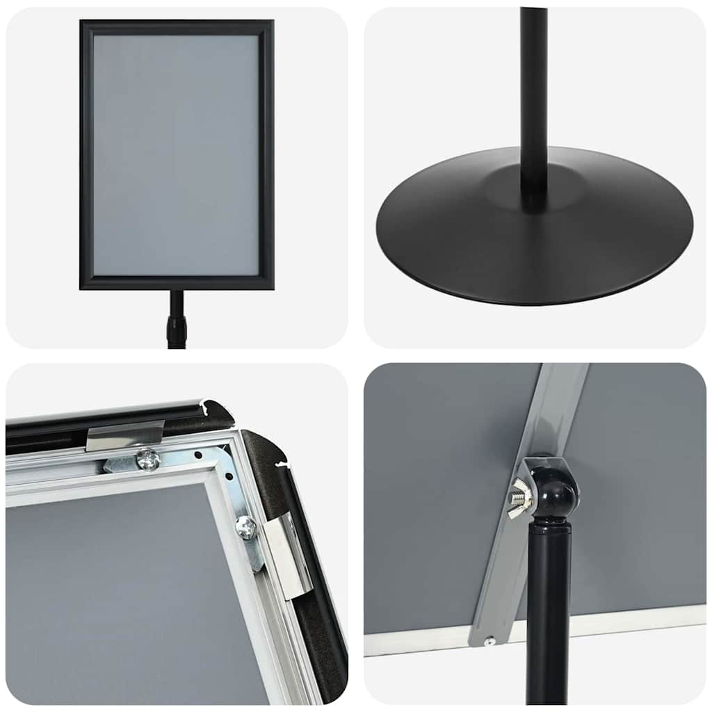 vidaXL Pedestal Poster Stand Silver A3 PVC and Steel