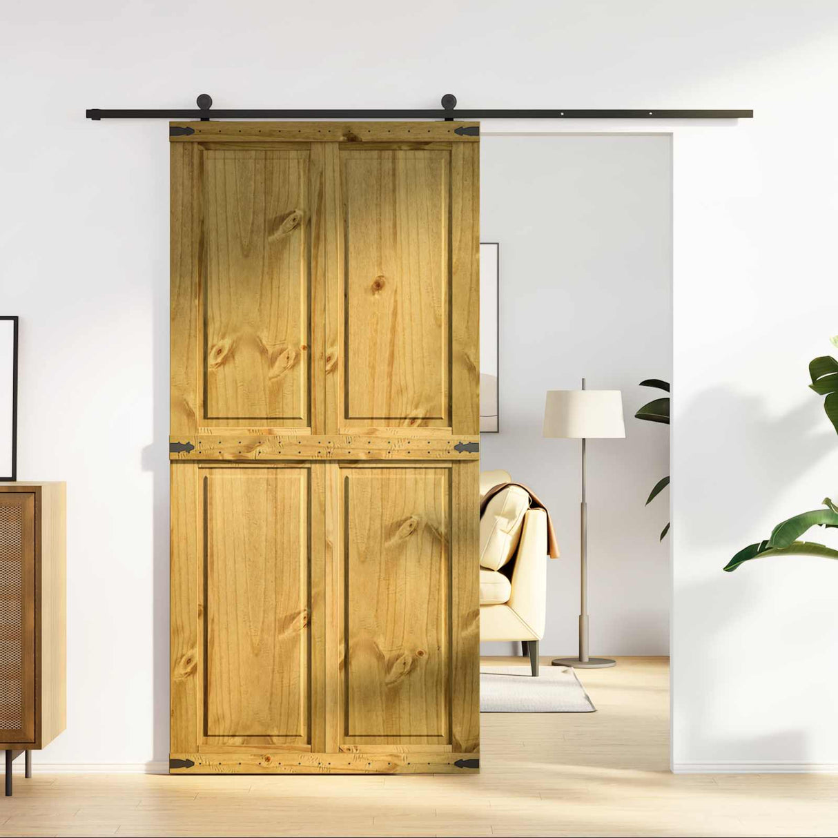 vidaXL Schuifdeur Corona HoningBruin 70 x 210 cm Massief grenenhout