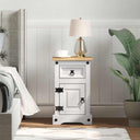 vidaXL Corona Bedside Cabinet 35x32.5x58 cm Solid Pine Wood