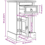 vidaXL Corona Bedside Cabinet 35x32.5x58 cm Solid Pine Wood
