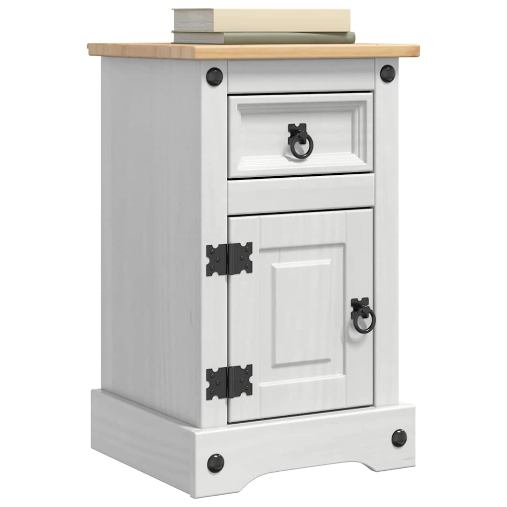 vidaXL Corona Bedside Cabinet 35x32.5x58 cm Solid Pine Wood
