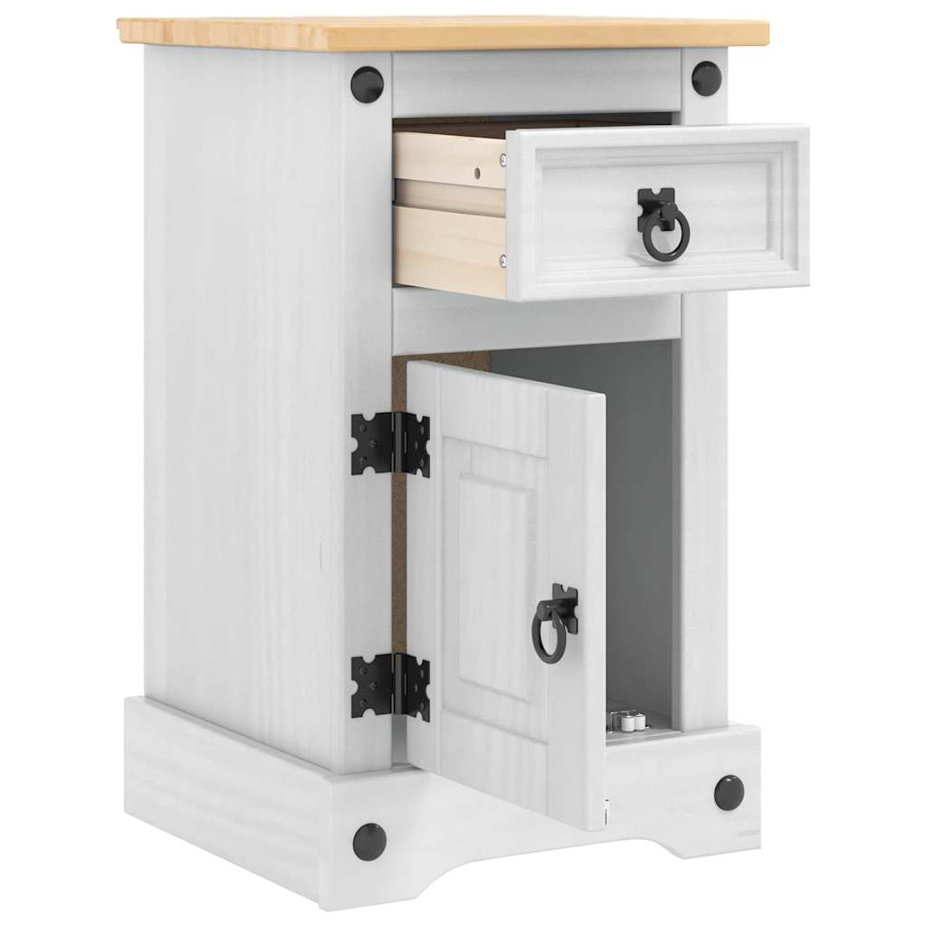 vidaXL Corona Bedside Cabinet 35x32.5x58 cm Solid Pine Wood