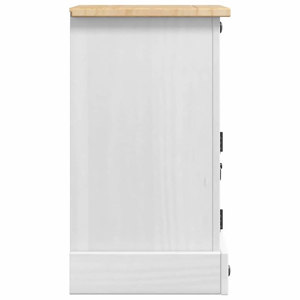 vidaXL Corona Bedside Cabinet 35x32.5x58 cm Solid Pine Wood