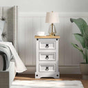 vidaXL Corona Bedside Cabinet 35x32.5x58 cm Solid Pine Wood