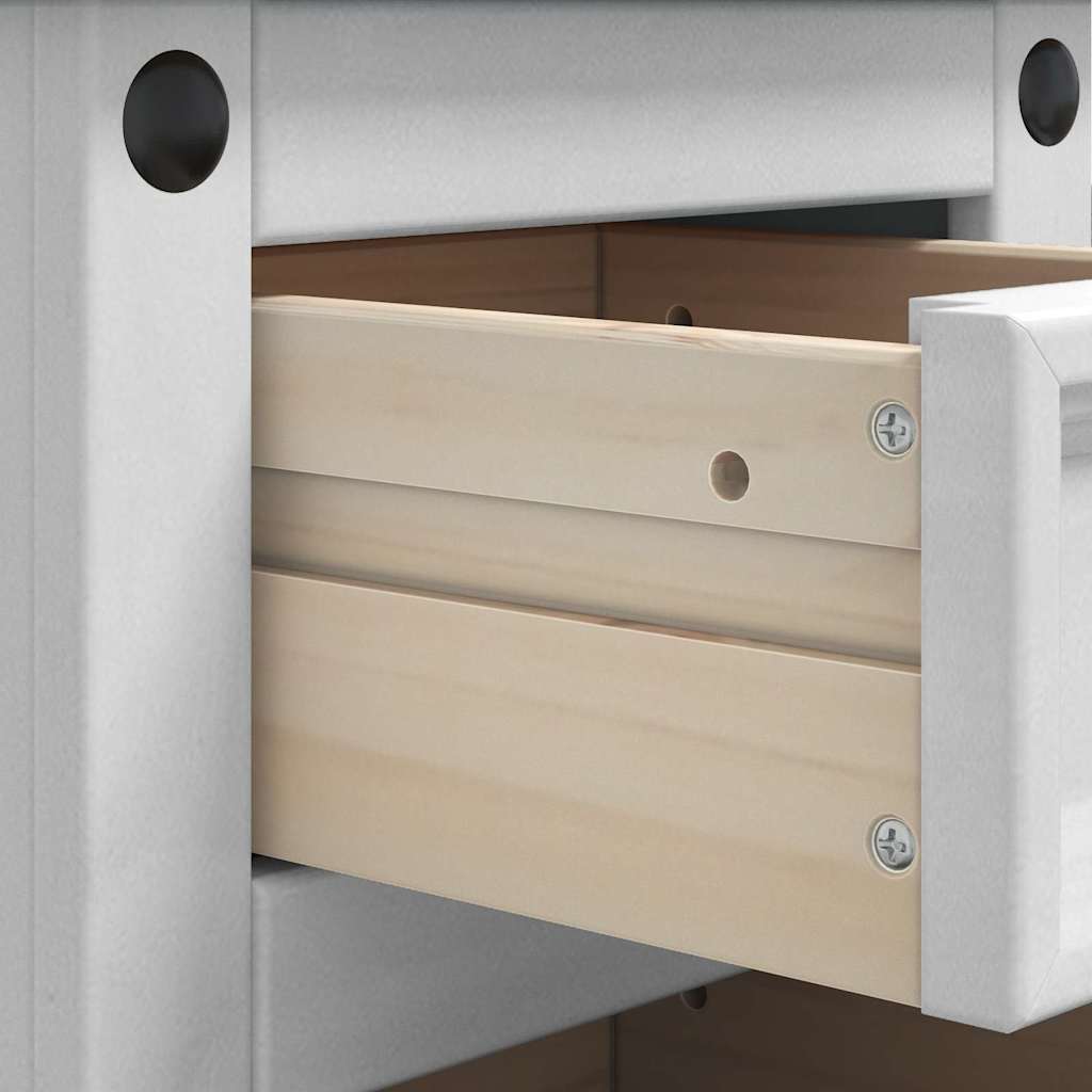 vidaXL Corona Bedside Cabinet 35x32.5x58 cm Solid Pine Wood