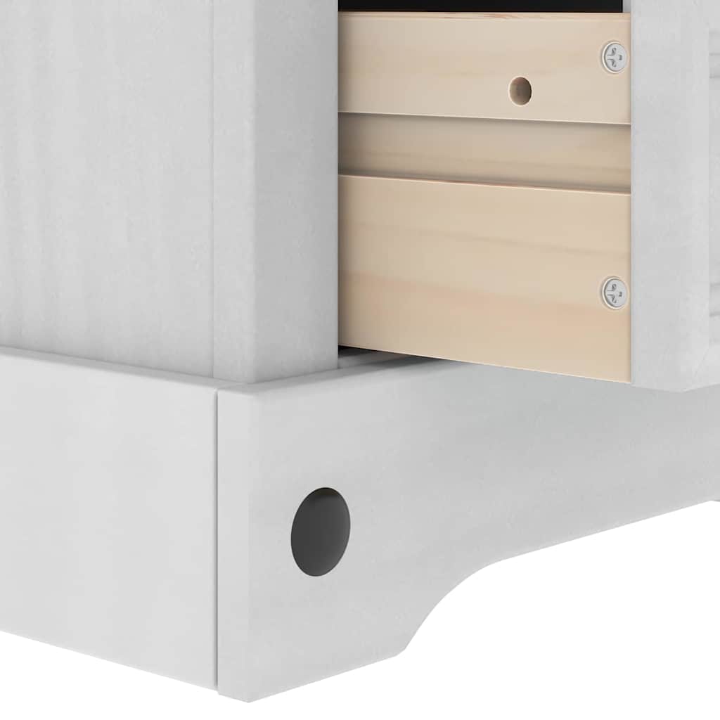 vidaXL Corona Bedside Cabinet 35x32.5x58 cm Solid Pine Wood