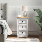 vidaXL Corona Bedside Cabinet 35x32.5x58 cm Solid Pine Wood