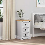 vidaXL Corona Bedside Cabinet 35x32.5x58 cm Solid Pine Wood