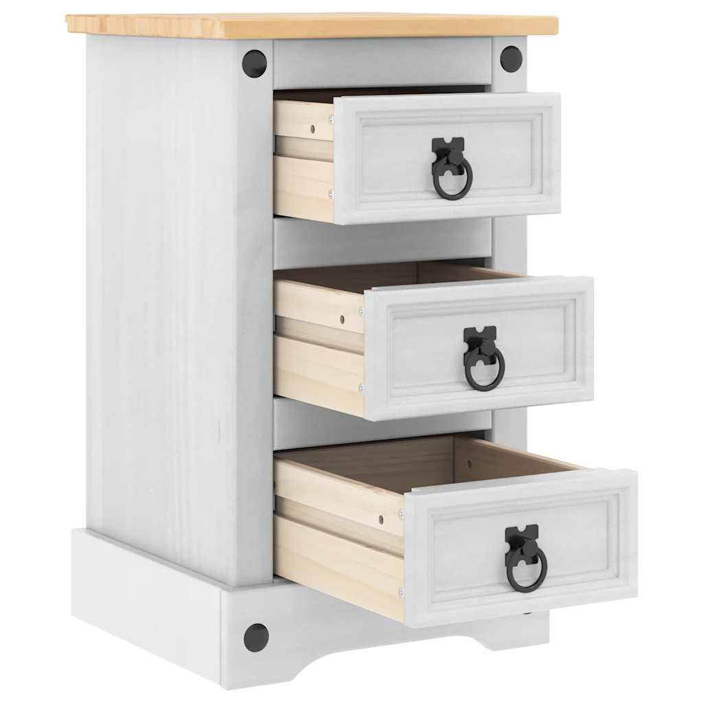 vidaXL Corona Bedside Cabinet 35x32.5x58 cm Solid Pine Wood
