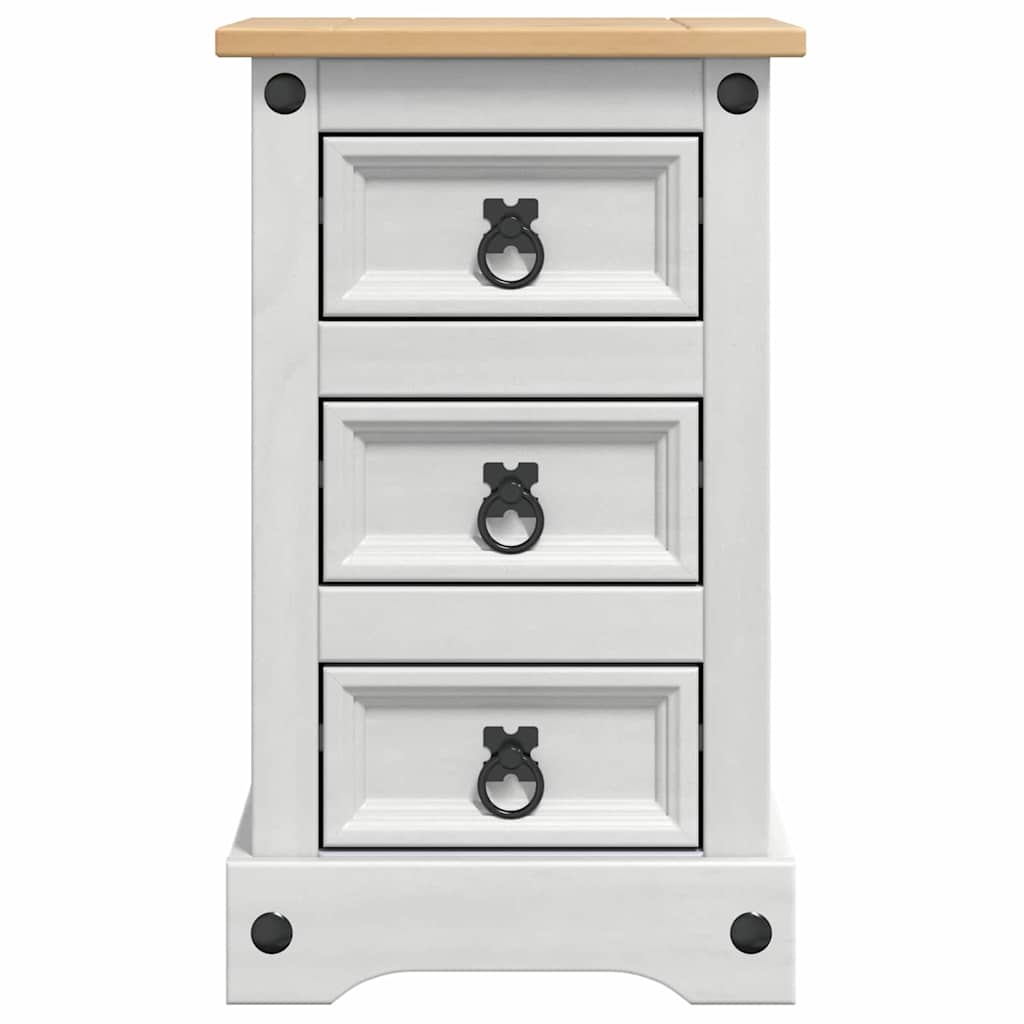 vidaXL Corona Bedside Cabinet 35x32.5x58 cm Solid Pine Wood